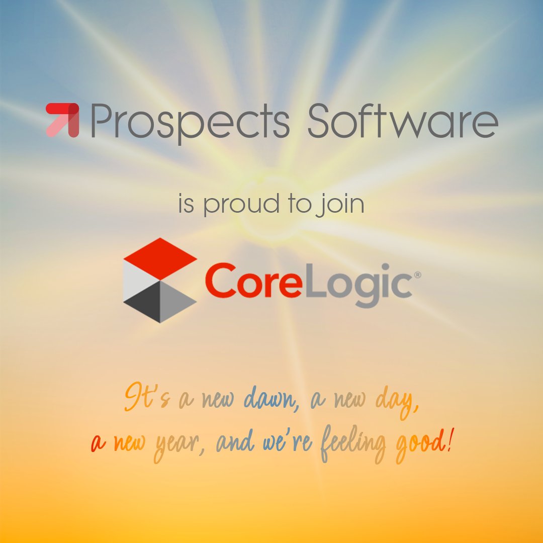 Prspcts's tweet photo. 👉 BREAKING NEWS -- We are so proud to announce that #ProspectsSoftware has been acquired by CoreLogic Real Estate Solutions! We’ve enjoyed an amazing partnership with CoreLogic over the past few years & now we’re taking it next level! https://t.co/2QK9DLVumX #CoreLogicRES https://t.co/K7xfG8mbq7