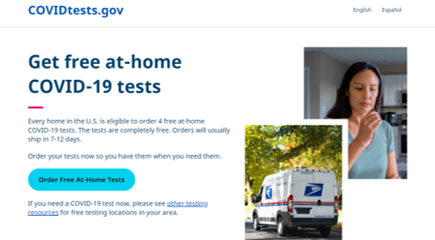 🚨ALERT: You can now order free, at-home COVID-19 antigen tests from our federal partners. Each home in the U.S. is eligible to order 4 free tests. I just order for my home and would encourage you to do the same. Visit covidtests.gov, takes 5 minutes to order your tests.