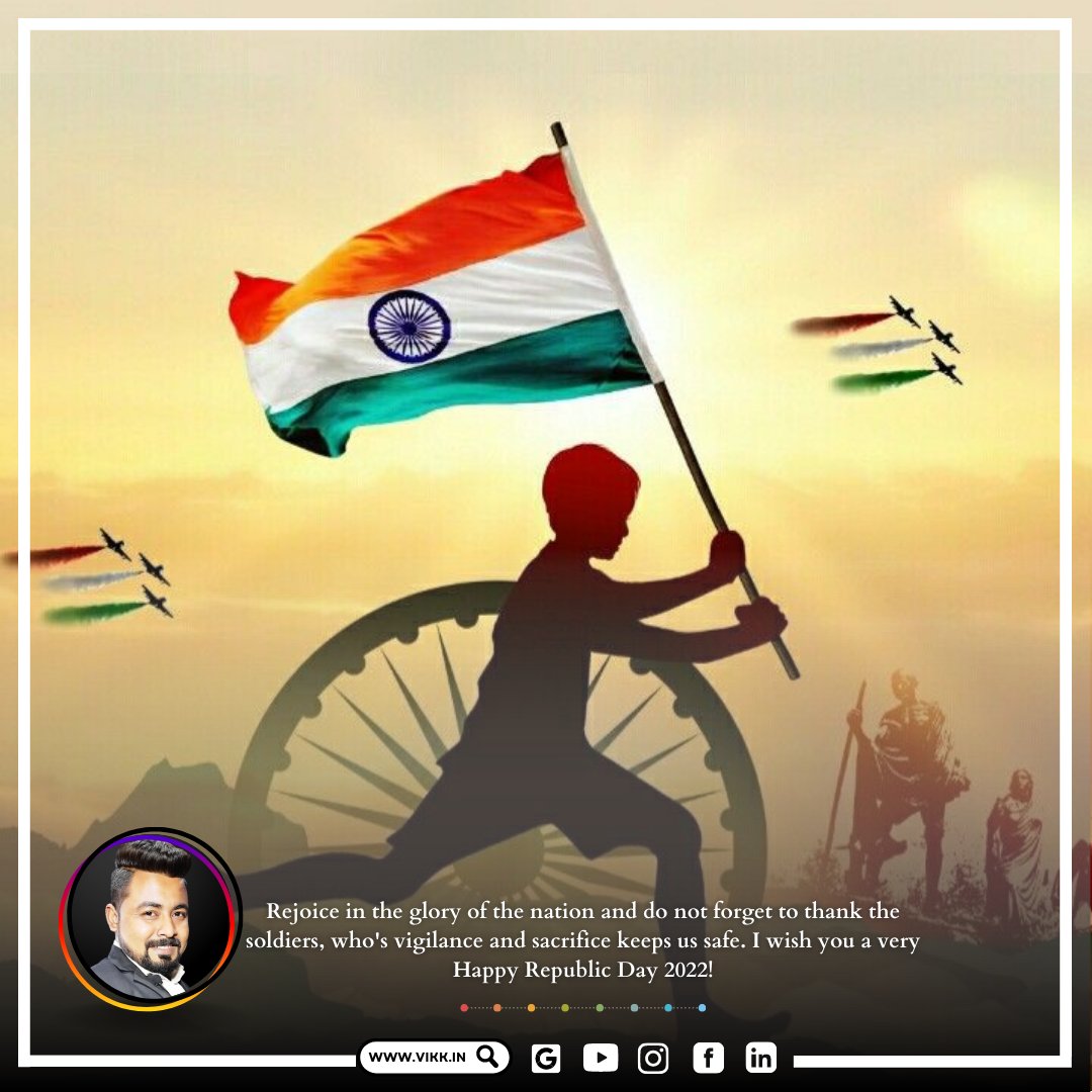 yesvikk's tweet photo. Happy Republic Day 2022 

Jai Hind 🇮🇳 https://t.co/Expxa2Mn10