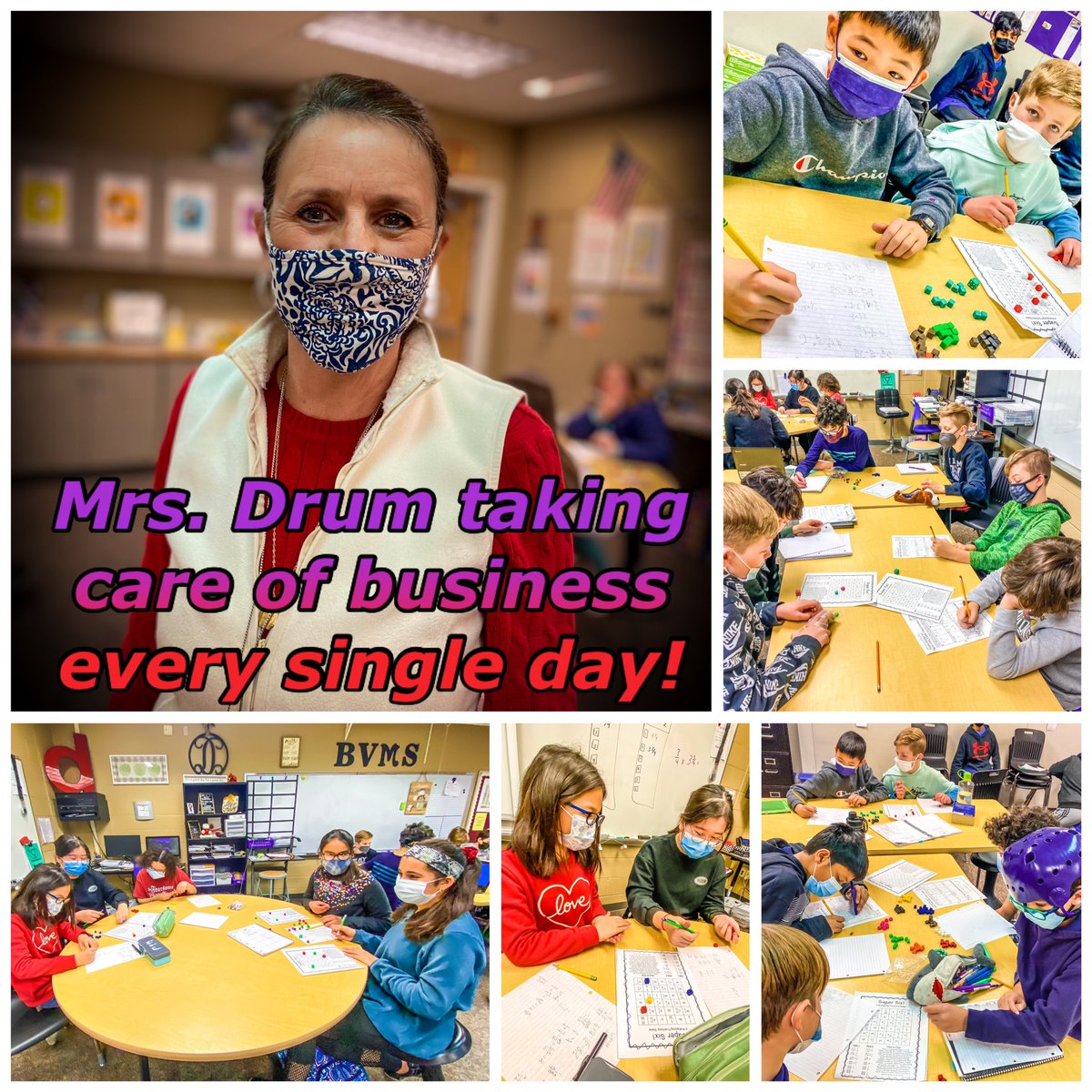 6th grade math teacher LuAnn Drum always a smile &amp; the extra mile.