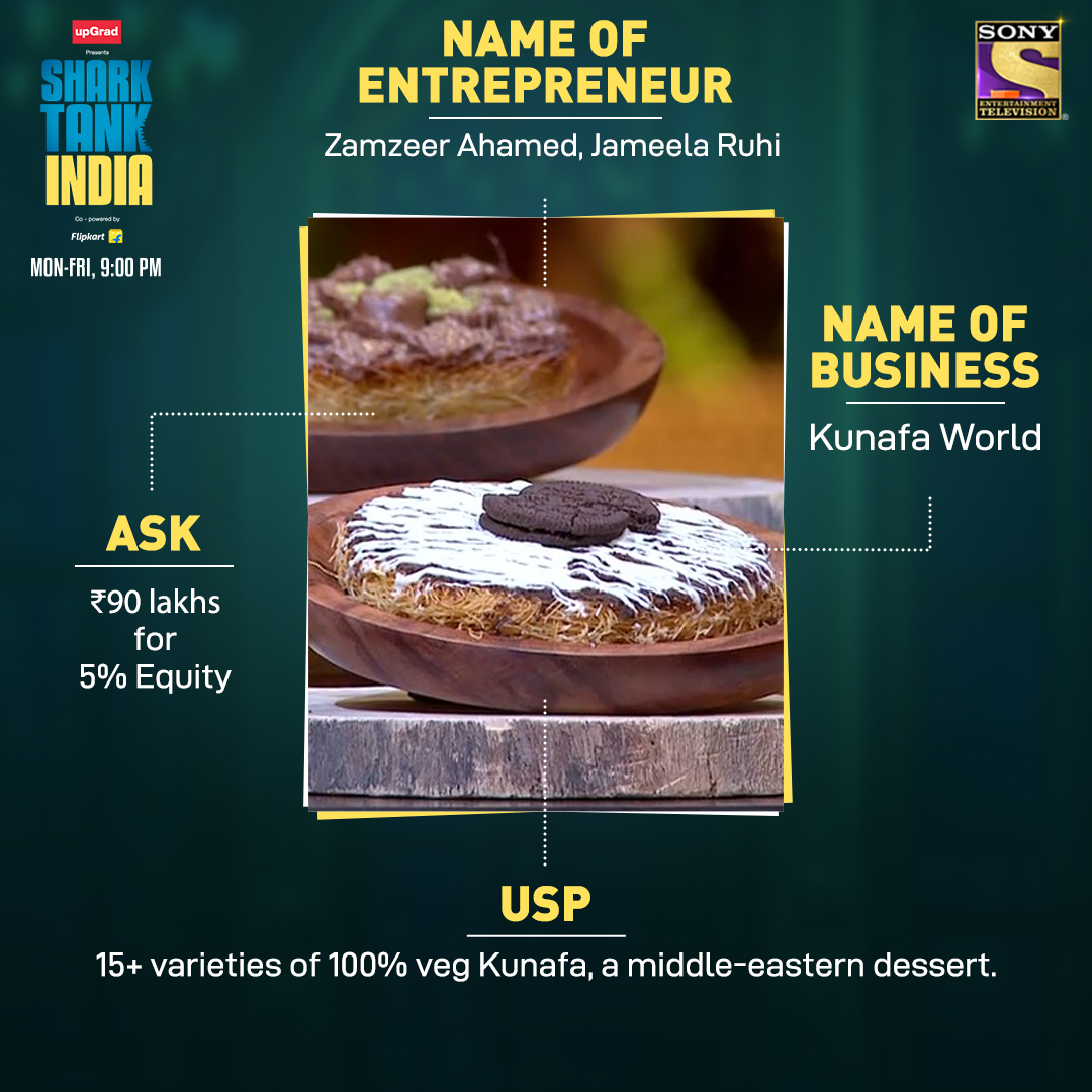 sharktankindia's tweet photo. #HumpyA2 and #KunafaWorld will bring in their pitches, but will they take back an investment? Tune in to #SharkTankIndia, tonight at 9 PM, only on Sony TV! https://t.co/r8viZeDTp8