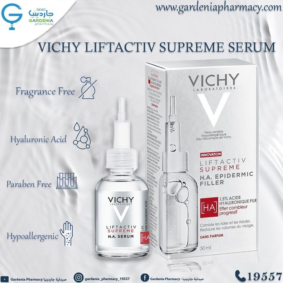 دللي بشرتك مع سيروم Vichy Liftactiv H.A. Epidemic Filler عشان تكون كل يوم أقوى وأنعم من اليوم اللى قبله 🌸
متوفر الأن فى جميع فروع صيدليات جاردينيا...
و تقدرى تشتريه اونلاين من هنا ⏬
gardeniapharmacy.com/product/vichy-…

استخدمى 3 نقط من السيروم على الوجه و محيط العيون صباحا و مساءا ✅