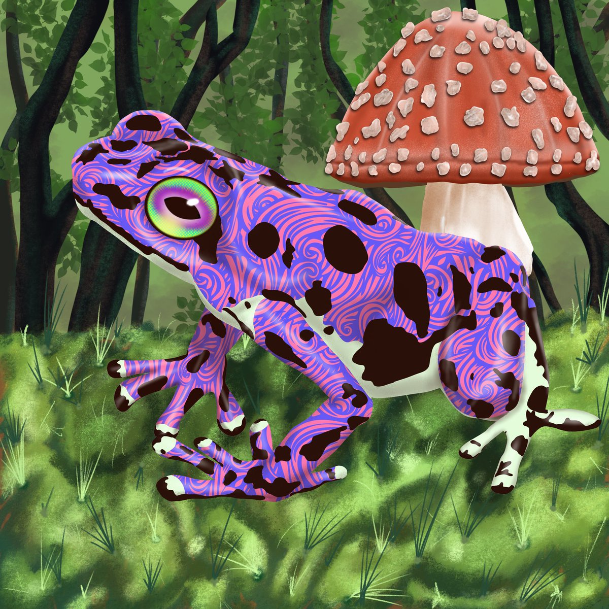 sunset_crypto's tweet photo. Hi @NounPunks! #NounPunksGiveBack I’m a female artist, getting close to releasing my project Dream Frogs. In the process of writing a children’s book that will tie to the art in and bring families into the space together. I would love to be considered! 🧵 1/ https://t.co/hdeN8BODw3