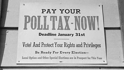 TammiMinoski's tweet photo. JAN 23 1964: The #24thAmendment was ratified. It officially abolished #polltaxes in the South that disenfranchised African-Americans and poor whites from exercising their constitutional right to vote in state and federal elections. #VotingRights #CivilRights https://t.co/RKCVeCFJul