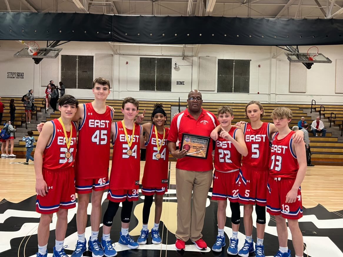 ErinNDouglas10's tweet photo. The Tullahoma East Middle School Panthers are Area tournament champions! The East Panthers defeated the E. O. Coffman Panthers 43-31. https://t.co/VOmkRh7O8w