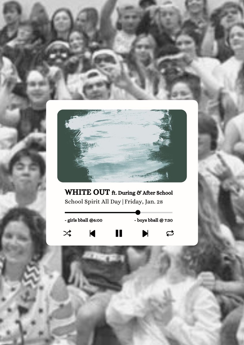 Friday Jan 28 | School Wide White Out❕Come rep your SoHi 🅿️ride in the halls and as we host the Al Howard Tournament Thurs-Sat 💙🤍