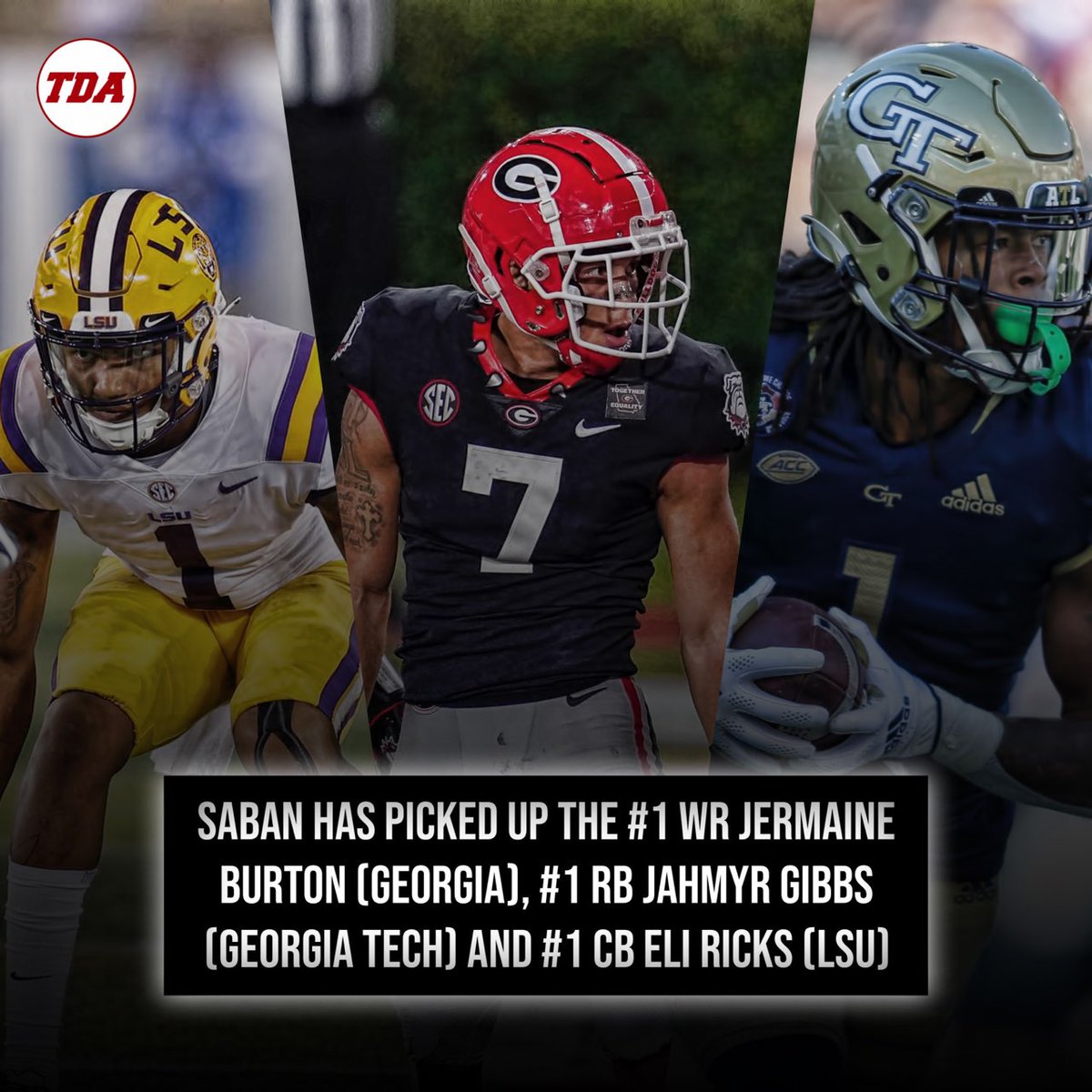 TDAlabamaMag's tweet photo. Nick Saban and Alabama really cleaned up in the transfer portal 👀 https://t.co/iuY1ydLAiw