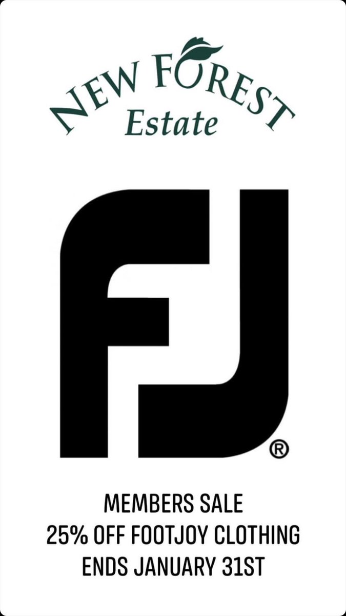 *** New Forest Crested ***

FootJoy Clothing Sale for all our members this week.

25% Off All Clothing
30% Off Shoes 
FJ Weather Sof Gloves 3 for €30.00

Ends 31st of January