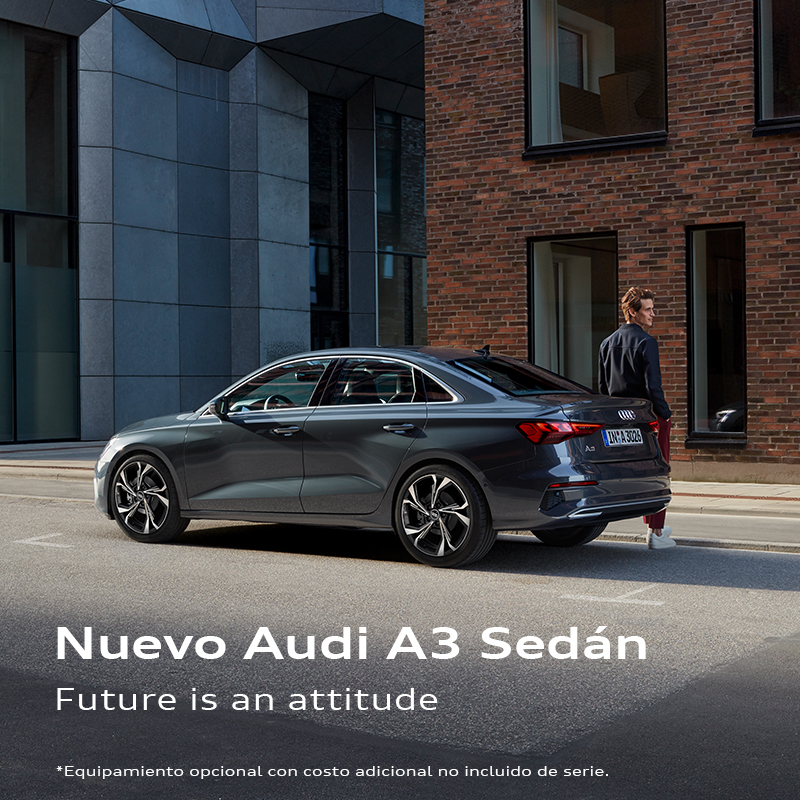 AudideMexico's tweet photo. Contempla el mundo con dinamismo y progresividad. Nuevo Audi A3 Sedán. #NuevoAudiA3Sedan #Audi25AñosEnMéxico
