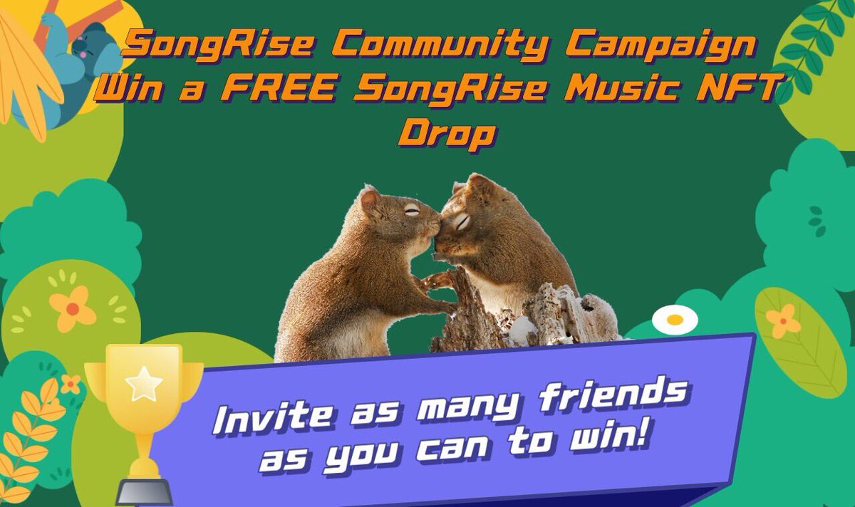 SongRiseio's tweet photo. SongRise Community Campaign🌟
To celebrate our first NFT launch, SongRise is giving away FREE music #NFT drop👏🏼 Join now🔥

To enter: https://t.co/kxU5V97XIc

Refer as many friends as you can! Gud luck SongRise fam🤩🚀

#giveaway #freenft #MusicNFT https://t.co/RILU7RIvVP