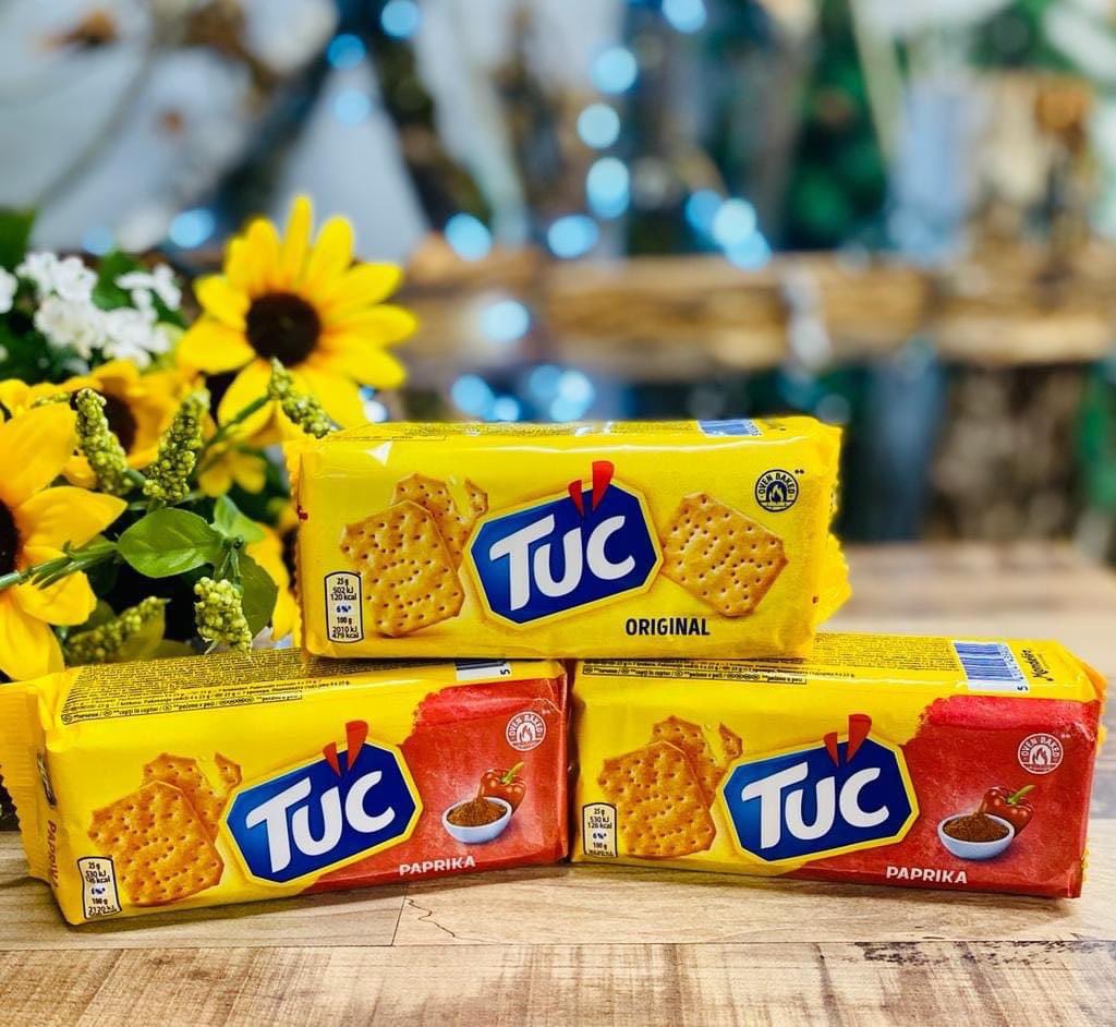 Chow on some Tucs! We have original and Paprika!