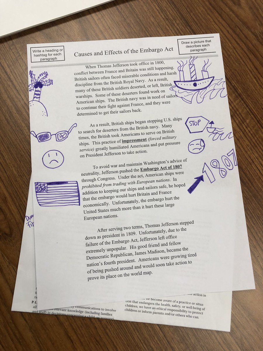 CoachMatz1's tweet photo. The Embargo Act of 1807 brought out the artist in our students today! #EmbargoAct #BouttaStartARiot π @_MrsOwens https://t.co/W5m0cBcU7b