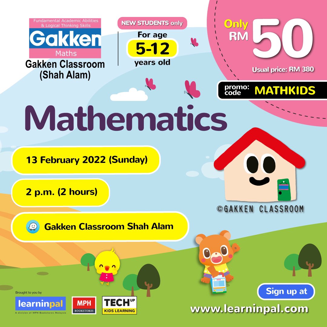 learninpal's tweet photo. Rise &amp; shine pals! We've got an exciting class for you! Let's learn MATHEMATICS from the quality materials based on Japanese syllabus in Gakken Classroom 🤩 ⁣
⁣
Hurry! Register now at https://t.co/DRKMPUOXgp! WhatsApp LearninPal at 017-735 5947 for further inquiries. ⁣#gakken https://t.co/MSGdi225tc