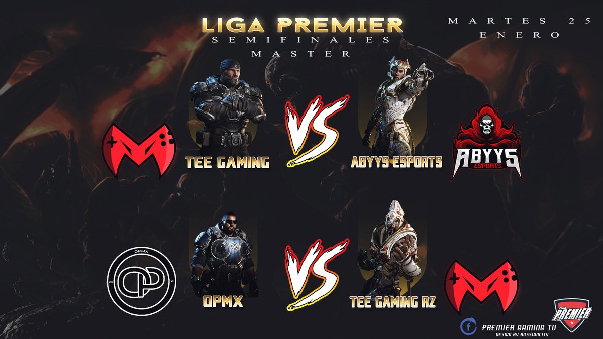 Premier Gaming TV (@premiergamingtv) on Twitter photo División MASTER SEMIFINALES encuentros de hoy con la narración de <a href="/llwolfz_/">LL Wolf z 🐺</a>
<a href="/TeeGamingOrg/">Tee Gaming</a>
@AbyysEsports
<a href="/GamingOpmx/">OPMx Esports Club</a>
PATROCINADORES
<a href="/vtistore/">VTIstore Gaming</a>
<a href="/TeeGamingOrg/">Tee Gaming</a> División MASTER SEMIFINALES encuentros de hoy con la narración de <a href="/llwolfz_/">LL Wolf z 🐺</a>
<a href="/TeeGamingOrg/">Tee Gaming</a>
@AbyysEsports
<a href="/GamingOpmx/">OPMx Esports Club</a>
PATROCINADORES
<a href="/vtistore/">VTIstore Gaming</a>
<a href="/TeeGamingOrg/">Tee Gaming</a>