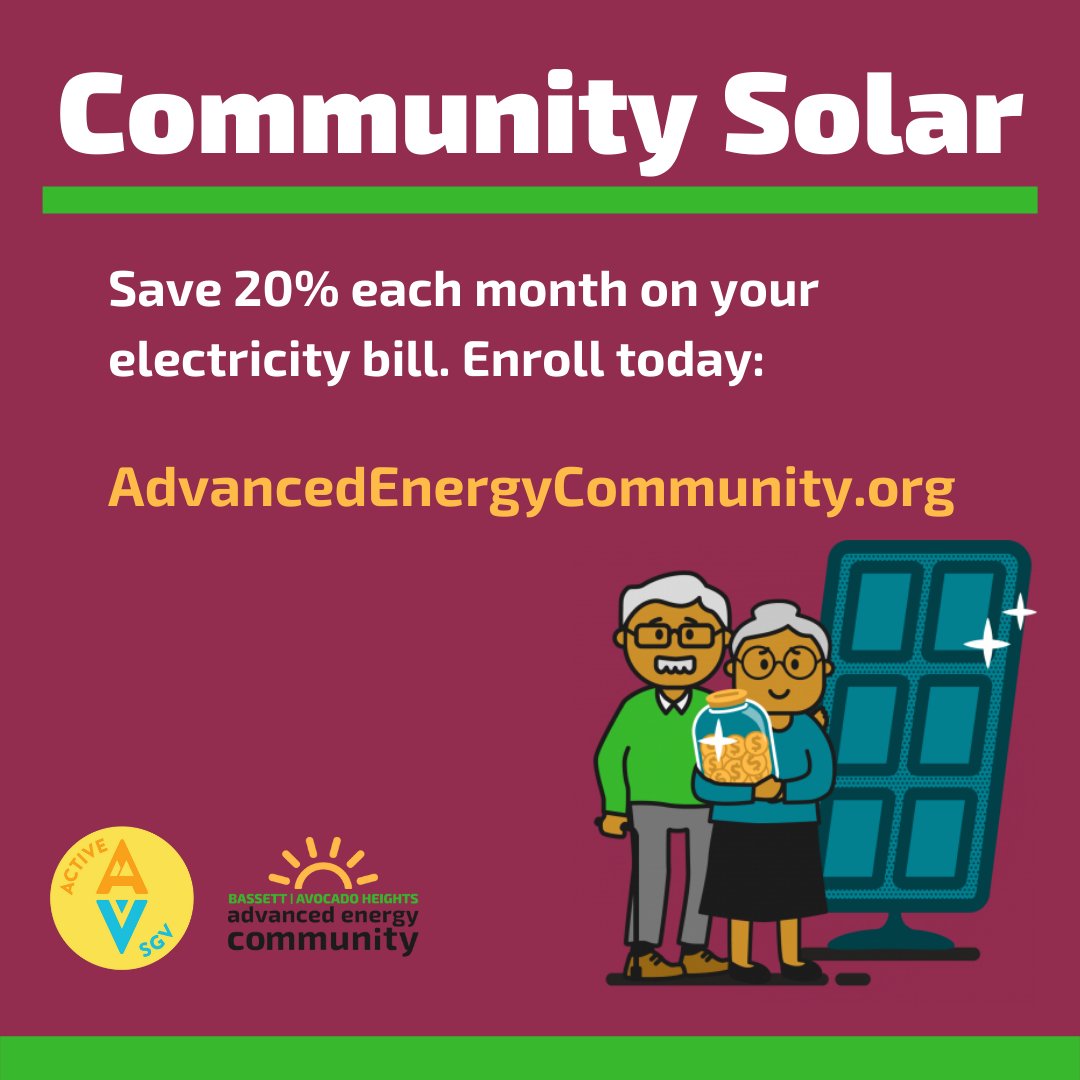 helloBAAEC's tweet photo. We are still signing up folks in the Bassett and Avocado Heights area to receive a 20% discount on their electricity bill. Do not miss out on this incredible resource that helps you save on utility costs and support local renewable energy. #OurPwr #AvocadoHeights #Bassett https://t.co/QdTdmqMtJl