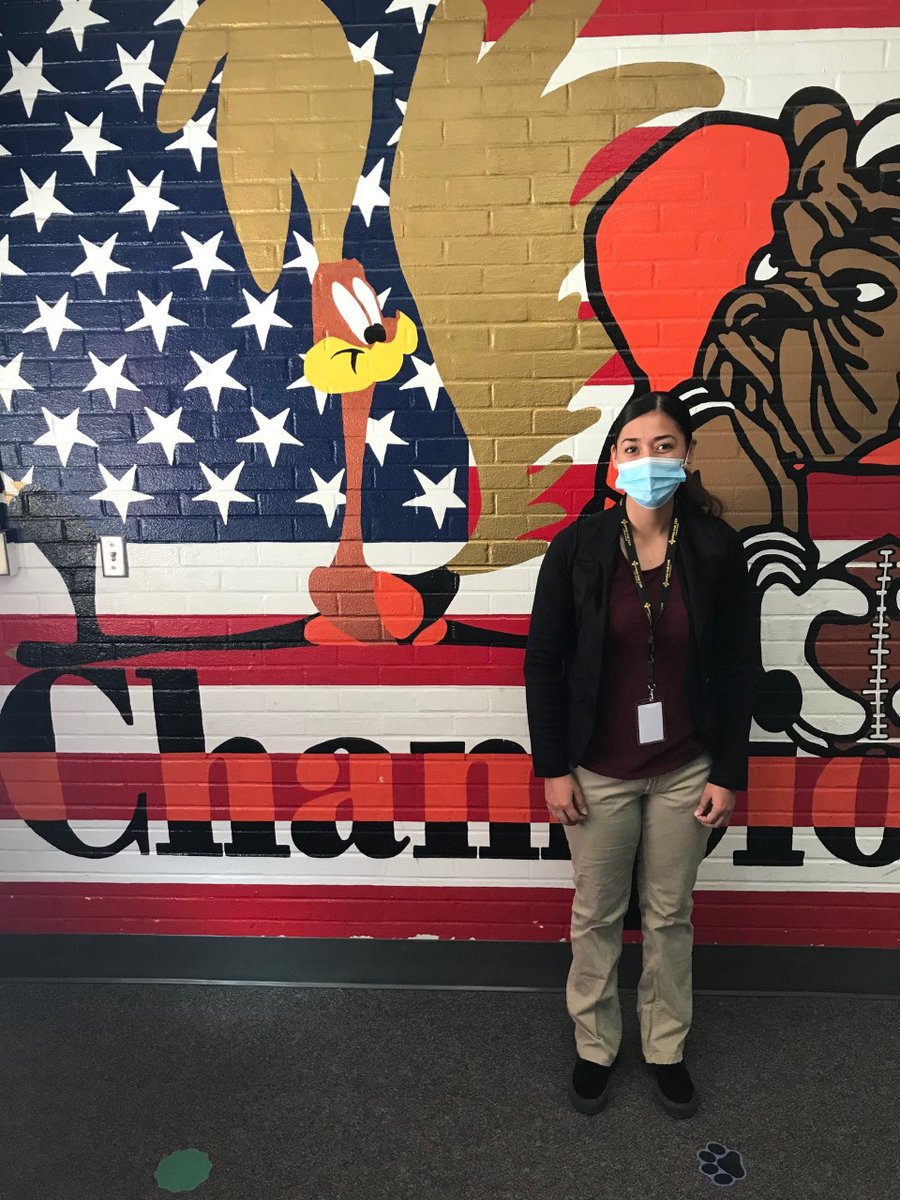 National Guard Specialist Pena at Roselawn Elementary School in Artesia, where she substituted for a teacher today. Thank you for your service!  #STAF #substituteteaching