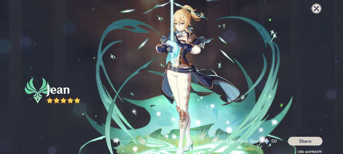 daliaperez94's tweet photo. Got Jean in one pull on the standard banner. Ekkkkk #GenshinImpact #jean #waifu #onepull #Genshin https://t.co/HvSiyRRlRG