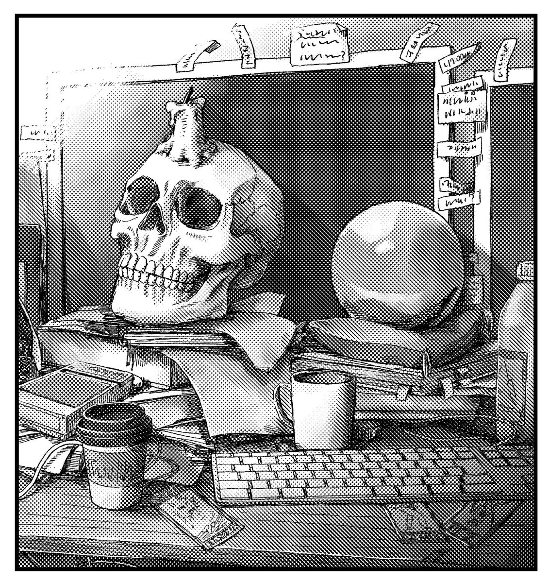 やっと白黒原稿のスタイルを掴んできた。これまでトーン貼るのが作業感強くてどうしても馴染めなかったけど、メイアビの真似してグレスケで塗ってトーン化するのやってみたらすごくしっくりきた。上手く言えないけどようやく白黒で「自分の絵」が描けるようになった感覚。