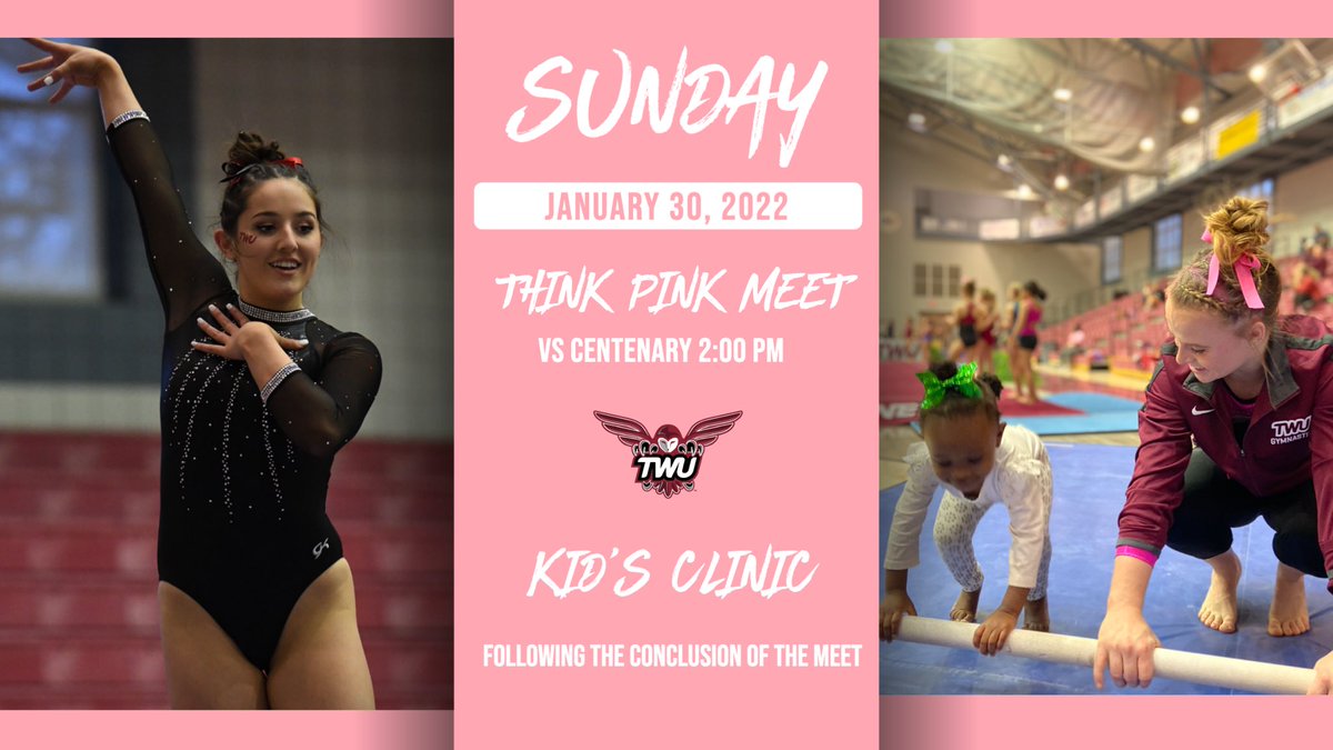💗 THIS SUNDAY 💗

Our home meet against Centenary will be our Think Pink Meet to support Breast Cancer Awareness! 

We will also be hosting a free kid’s clinic after the meet. For more information, visit twuathletics.com! 

#1x1