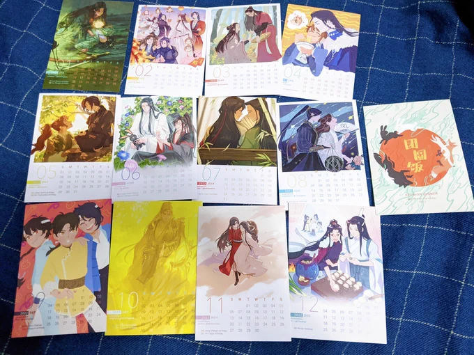 received my 2022 mxtx fan calendar hosted by @kororolling!! All of these look so quality I've been looking forward to it very much!! 🥺 I also drew for the months of February and June~ 