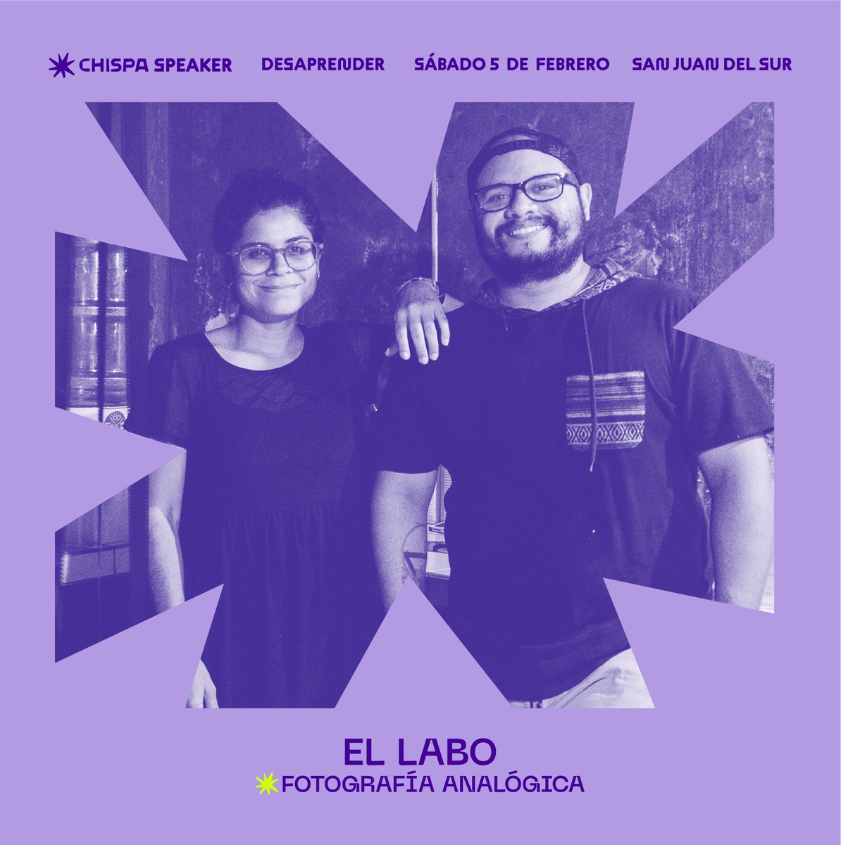 chispafest's tweet photo. Nuestrxs amigxs de El LABO serán #chispaspeakers y talleristas del #ChispaSJDS. El Labo es un laboratorio de fotografía analógica creado por Eu Carrión y Tito Herrera, dos fotógrafos que soñaron con crear un espacio para compartir con amantes de la fotografía analógica. 💜📽💥 https://t.co/M1019f93DR