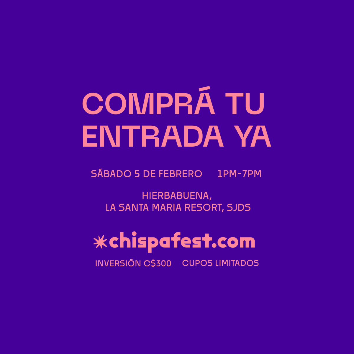 chispafest's tweet photo. Reservá tu espacio para las 4 charlas magistrales y los dos talleres prácticos. ¿Quién de tus amigos se van con nosotros al #ChispaSJDS? Taggealos en los comentarios. 💜🏖️☀️

#35mm #beliveinfilm #foto #photographer #festival #desaprender #inspiration #art #comunidadcreativa #nica https://t.co/z6mvNmJ3y4