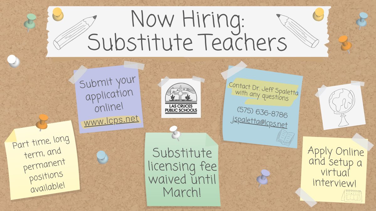 mserrano2022's tweet photo. 📢HIRING SUBSTITUTES!
Find out more information and apply by clicking the link below!👇
https://t.co/zfCigOLaWU https://t.co/swCUFiyN1G