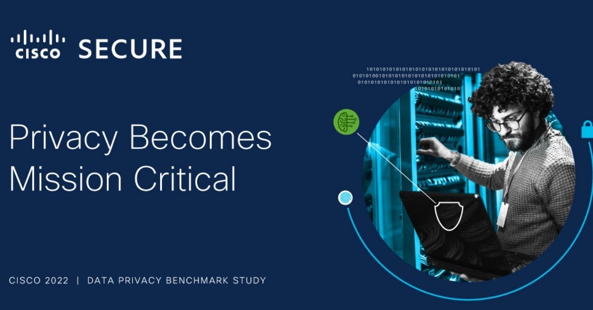 Cisco's tweet photo. From responsible #AI to evolving regulatory requirements, privacy has become table stakes for businesses today. Learn why #DataPrivacy is mission critical in our latest global study.