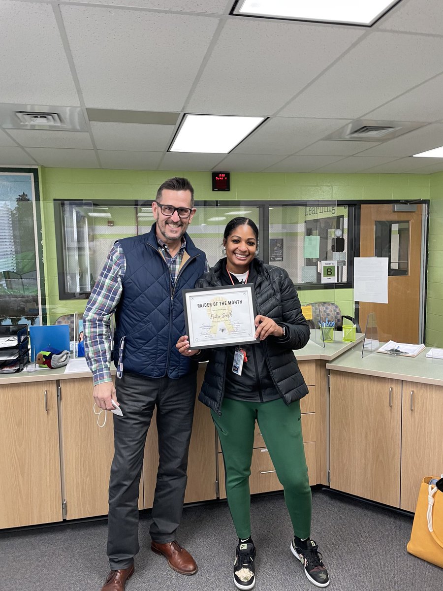 Our December Raider of the Month is <a href="/CoachErikaSmith/">Erika Smith</a>. Thanks for all you do for the staff and students!