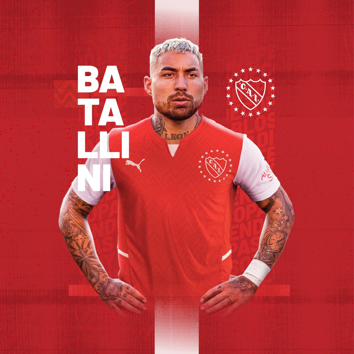 Independiente's tweet photo. Damián Batallini es nuevo jugador de #Independiente.

El extremo firmará su contrato en los próximos días.

¡Bienvenido al Rey de Copas, @damianbatallini!

#TodoRojo 🔴 https://t.co/UmwAlR5gee