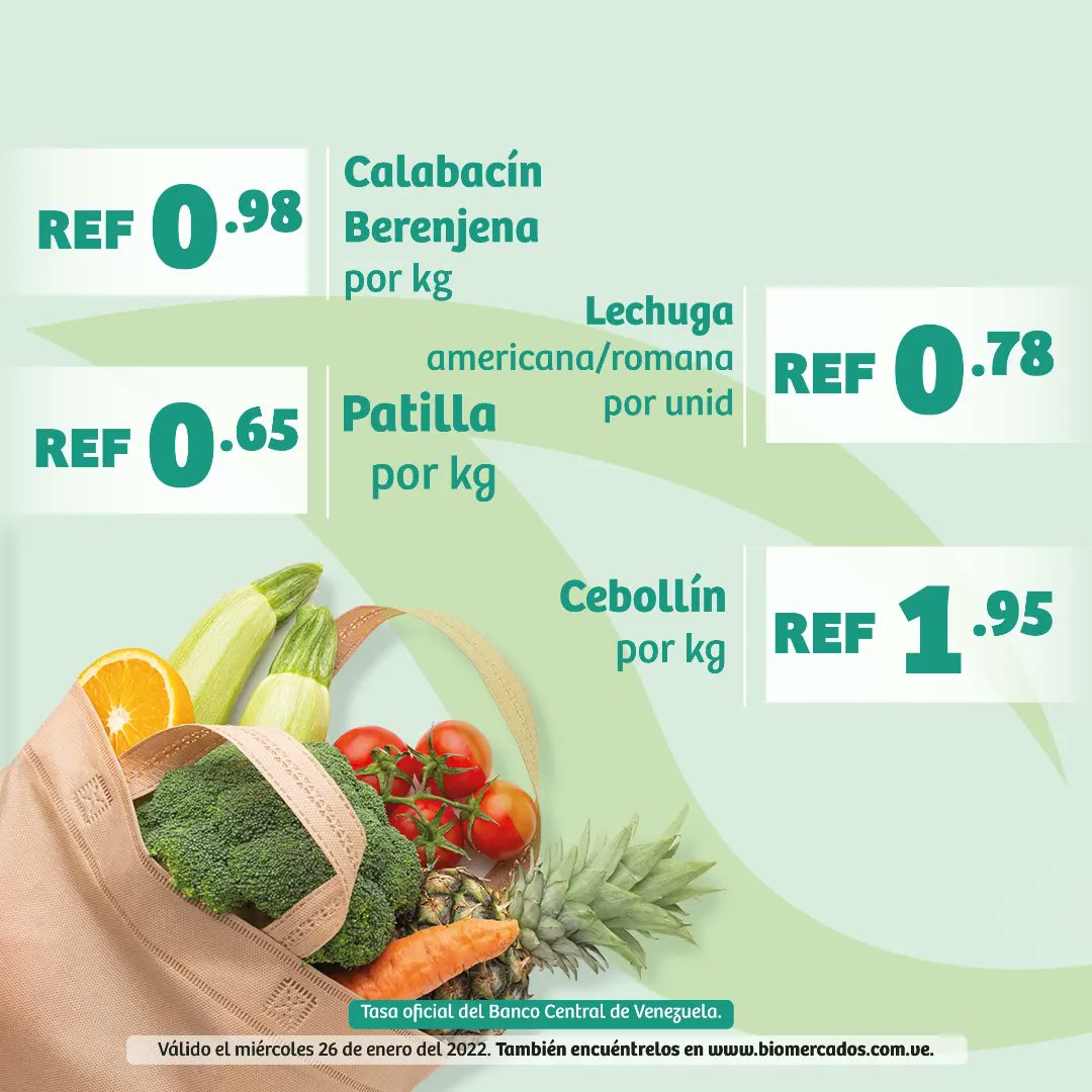 BioMercadosVe's tweet photo. ¡Visite nuestra tienda más cercana y ahorre este miércoles de #biocosecha! 🥗

Disfrute de la mejor calidad en frutas y hortalizas en todas nuestras sedes este 26 de enero. 💚

También llevamos su pedido hasta su hogar en https://t.co/UAOR5sjBJy o desde la app #bioEnCasa. 📱 https://t.co/V4NY4eeblQ