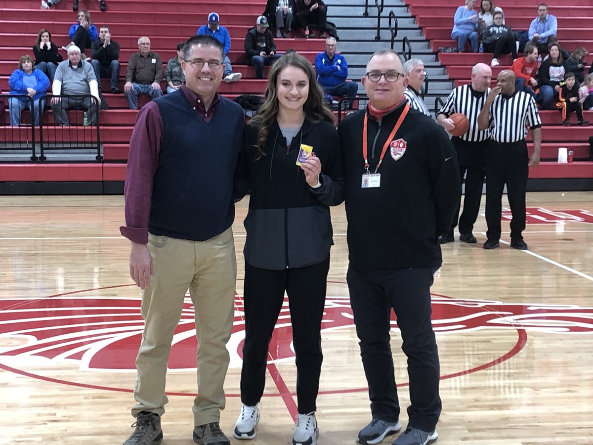 Tonight our <a href="/NPHSDragons/">New Palestine Dragons</a> athletic department proudly presented Anna Ackerman with an <a href="/IHSAA1/">IHSAA</a> sportsmanship pin. Despite missing her senior season Anna showed incredible perseverance and displayed leadership for her team. Anna also volunteered to keep the JV scorebook this season.