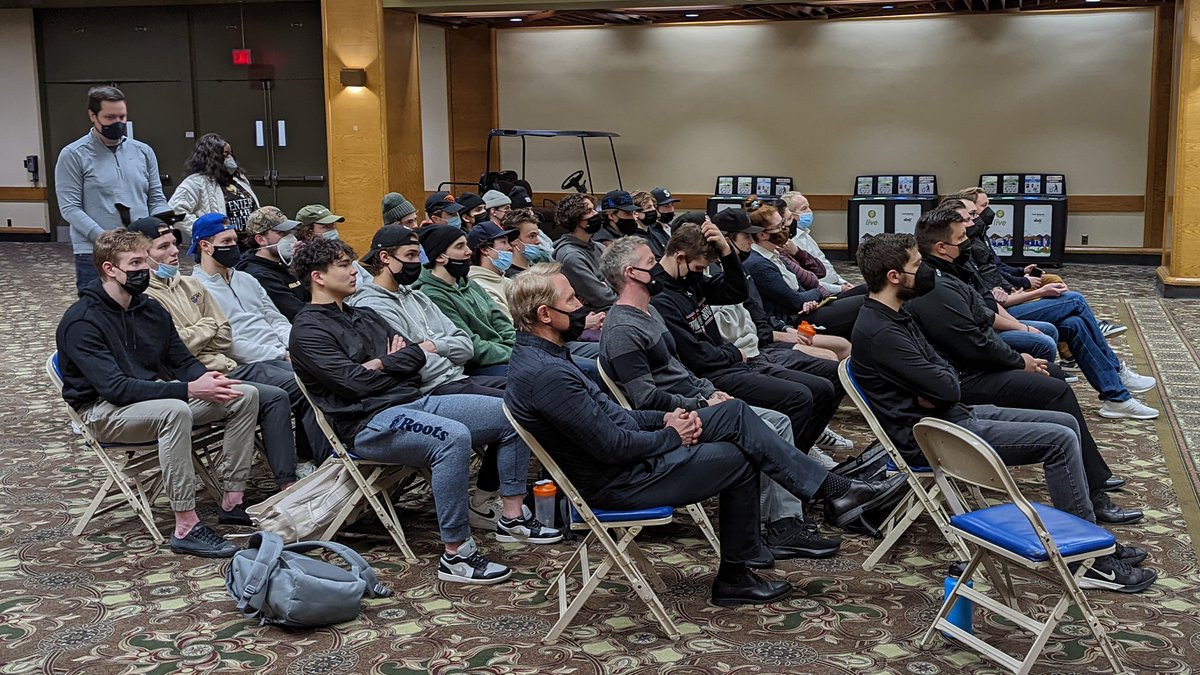 As we look forward to Pride Night at the VMC on Friday, our players, coaches and staff welcomed @brock_mcgillis to speak to us today as we learn how we can all create shifts in hockey culture. 

We can't thank you enough for sharing your experiences with us, Brock! 🖤🤍❤️