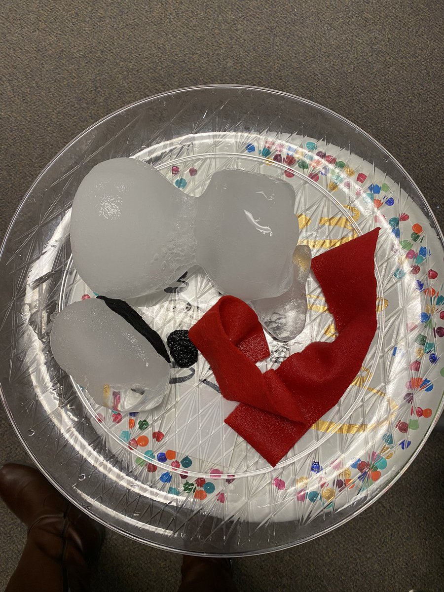 MsLebling's tweet photo. Today, we saw water in all 3 of its states of matter! #sneezythesnowman #lebling117 @KyleRWilsonES https://t.co/NNEXwhYwNs