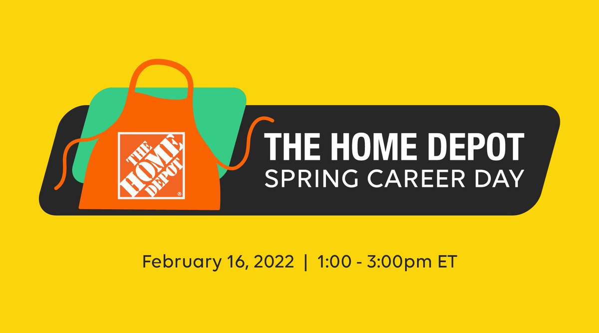 Register to join us at The Home Depot’s virtual Spring Career Day event on February 16 to talk jobs, hear from our leaders and enter to win prizes. See you there! thd.co/jobfair