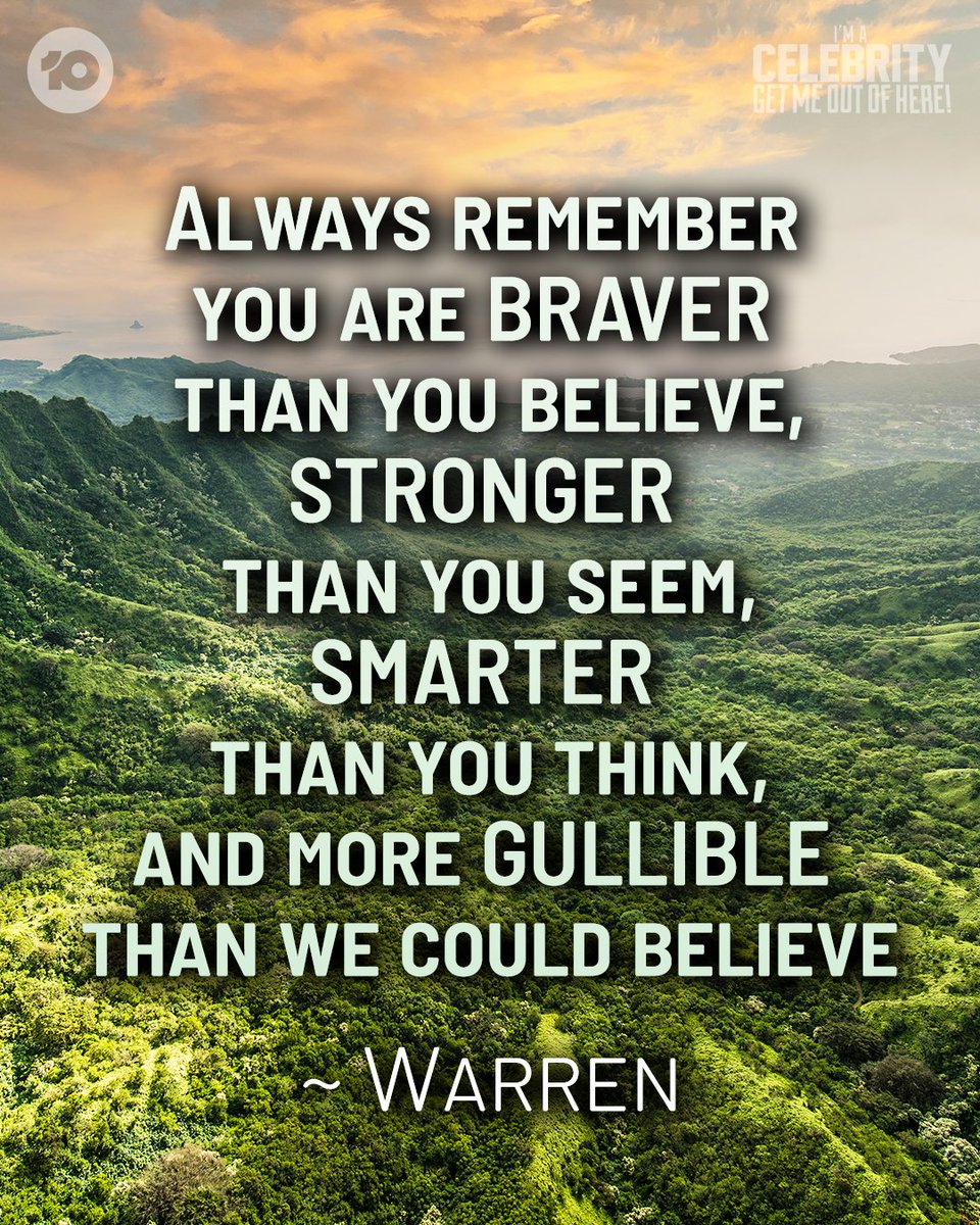 WinfiniteWombat's tweet photo. It's wise words Wednesday, so here is some winfinite wisdom from me. -Warren #ImACelebrityAU https://t.co/AvAp8E1keA