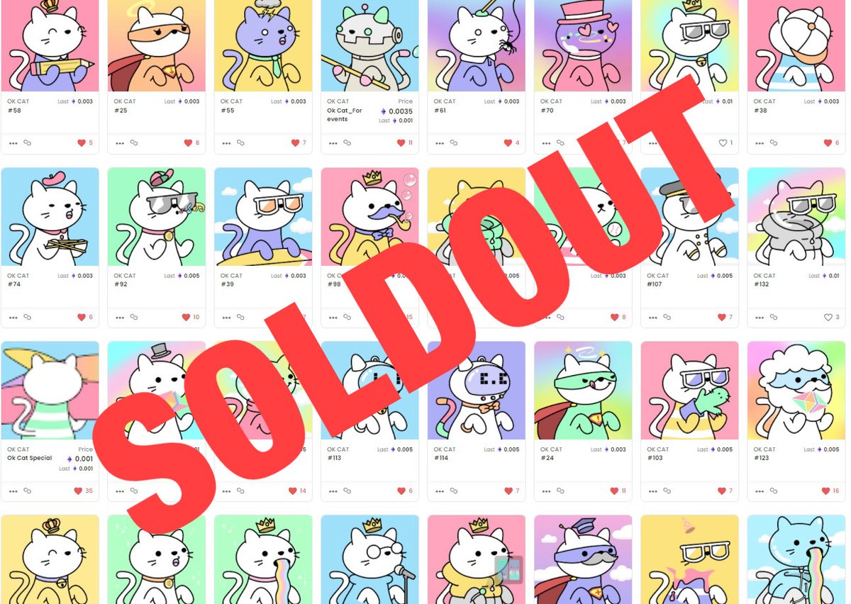 昨日から吐きレインボーきっかけでいっきに36点？くらいお迎えして頂きました～😭　ほとんどが海外の方です❣ありがとうございます❣

#吐きレインボー 企画参加　おすすめでーす❣

＃NFT　#NFTJapan