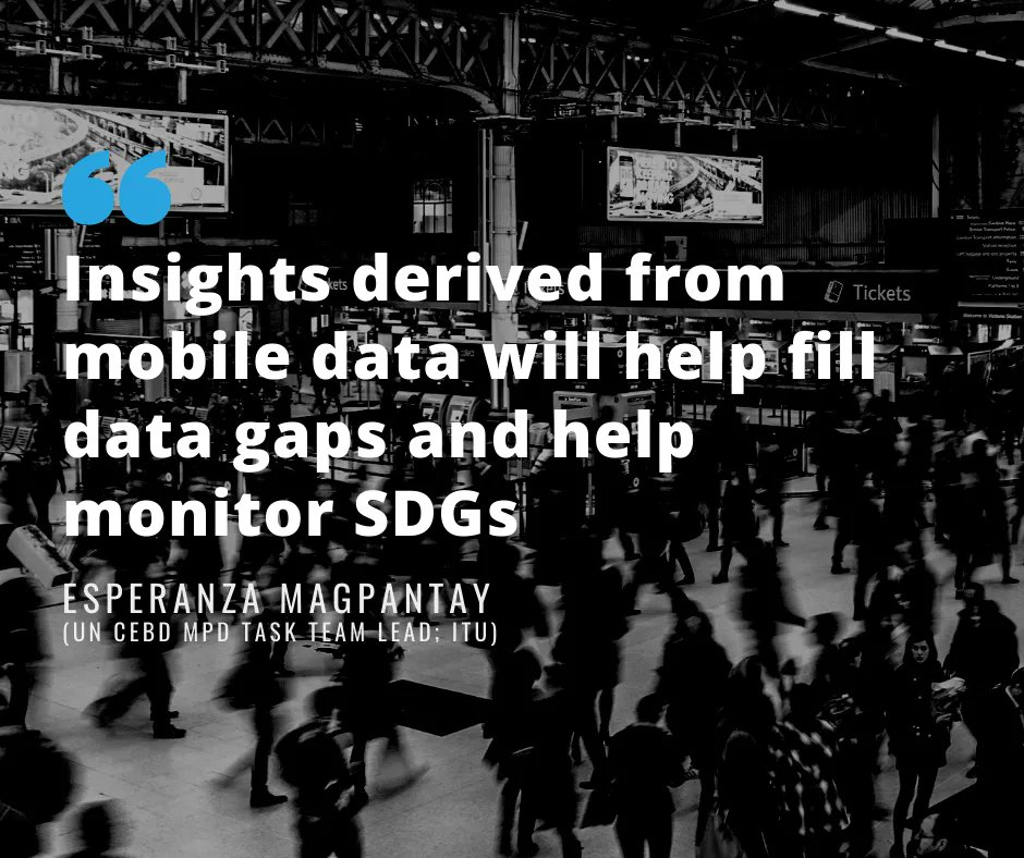 positium's tweet photo. "The insights that are derived from this new #data source will help fill data gaps and provide timely data to help monitor achievements of the #SDGs.” - @EsperanzaMagpa1  (Lead of the UN CEBD MPD task team; ITU)
Read more: https://t.co/ZgOcjeymkC 
#mobiledata #statistics #BigData https://t.co/NEvNexqQDY