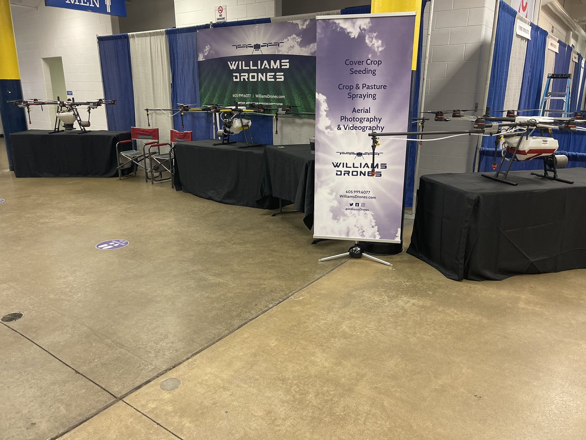 WilliamsDrones's tweet photo. Stop by and see these 3 all set up at the Sioux Empire Farm Show Wednesday - Friday.  #williamsdrones #flyandapply #rantizosprays https://t.co/2osNaKFM5j