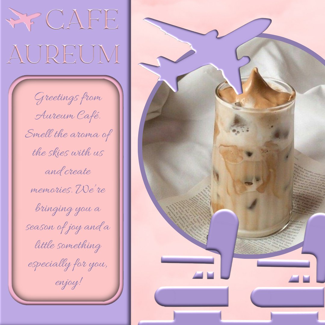 ⠀⠀ ⠀⠀⠀ 
⠀⠀ ⠀⠀
              Aureum.⠀ café.⠀ delivers
     A little something for you, @userlumipat
                         with love, kes.

                   ❝ eatwell nana yan na libre ko hehe. ❞

⠀⠀ ⠀⠀