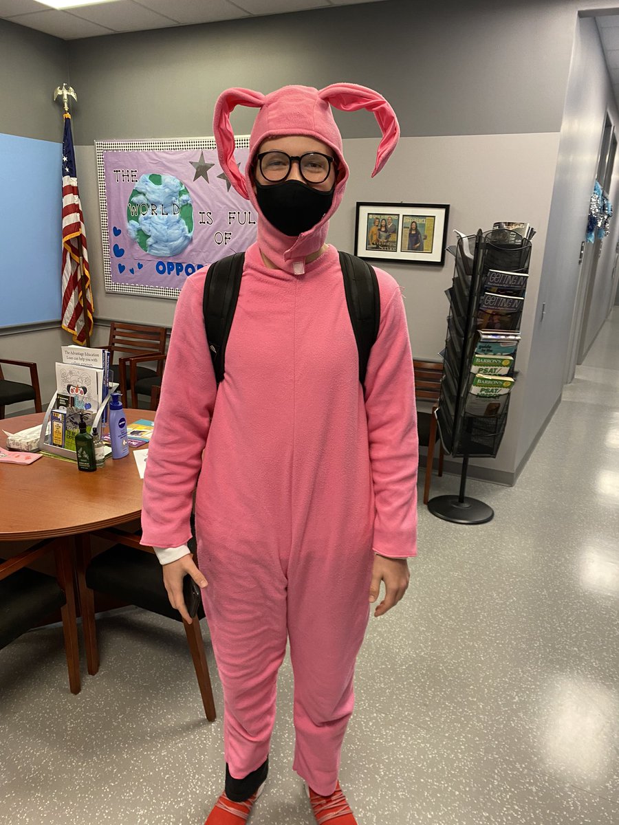 Our very own Isaac Belcher dressed in his favorite character outfit today for Homecoming.