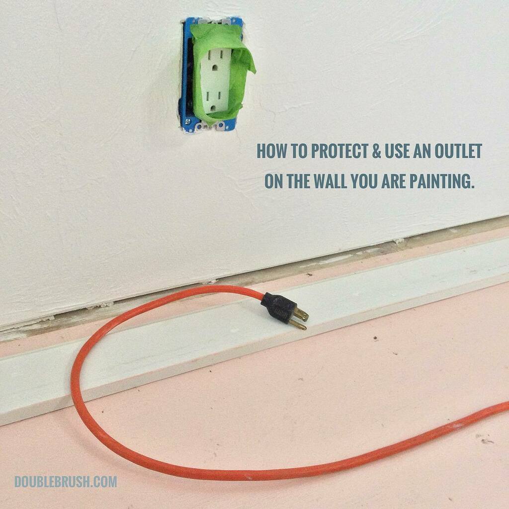 DoubleBrush's tweet photo. Painting tip: If you need to use the electrical socket on the wall you are painting, tape around the socket having it come out a bit to protect the socket from any paint drips. 

My husband asked why are you taking a picture of that? And I had to tell hi… https://t.co/3LALdSBOwI https://t.co/wj6poZWcze