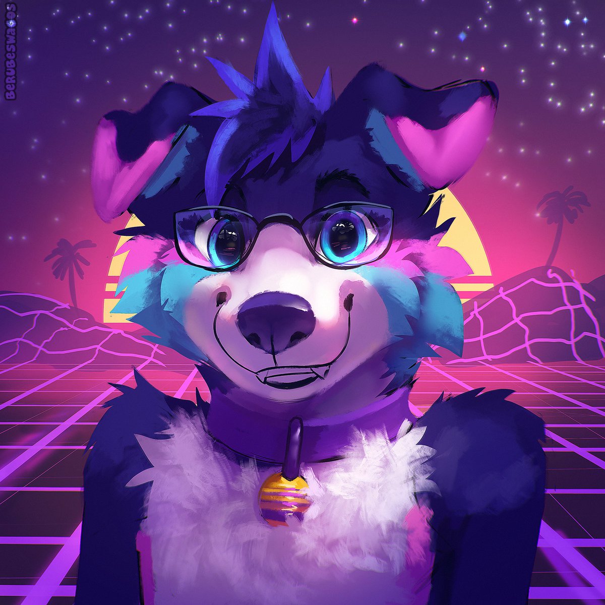 Comission for Dexo !! vaporwave is fun to paint!