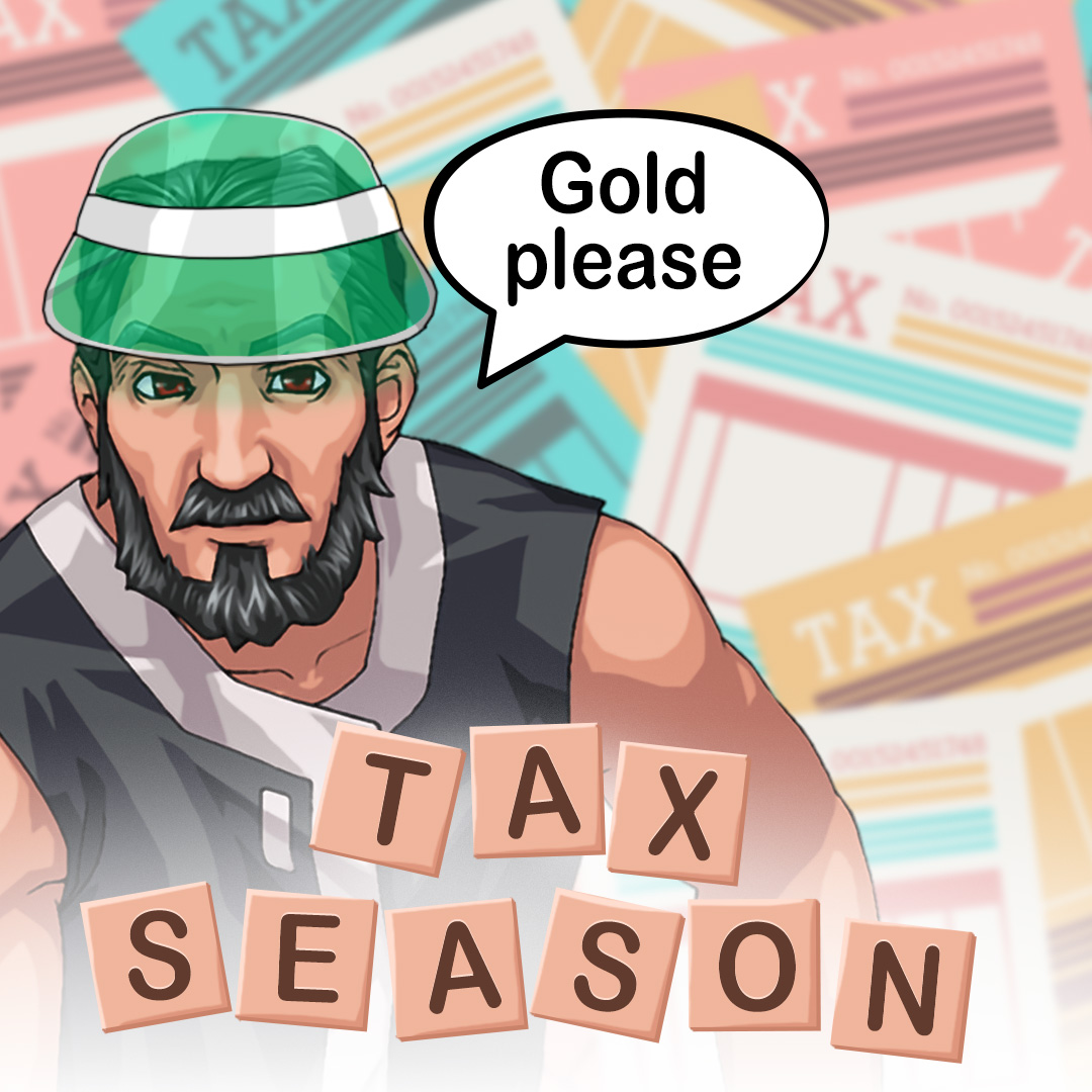 MabiOfficial's tweet photo. I guess its the start of a brand new 💰Tax Season💰 ..... I mean, how else will you be able to see Ferghus in his adorable green tax vizor?! 🤑 #GoldPlease https://t.co/GAP9wku03D