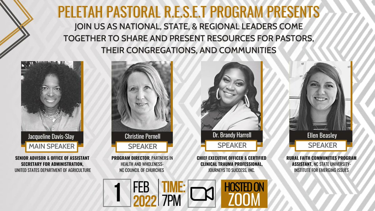 DawnBaldwinGib1's tweet image. @PeletahMinistry is excited to welcome resource professionals from @USDA @ncchurches @emergingissues to the Peletah ENC Pastoral R.E.S.E.T Program Cohort members! #COVID19 #SHELLWellness Thank you @DukeEndowment for your support!