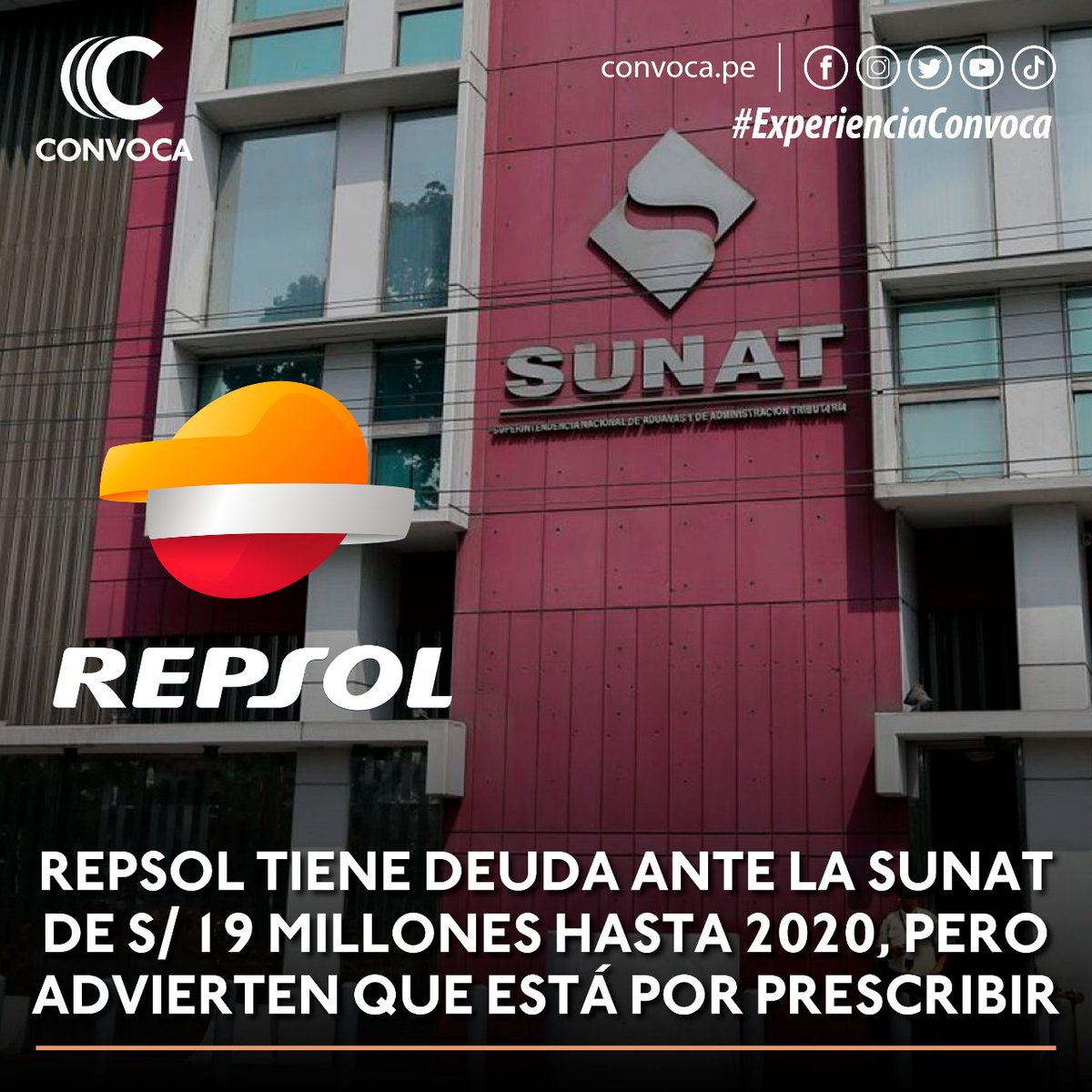 ConvocaPe's tweet photo. #NUEVO 🛢️ LA MILLONARIA DEUDA TRIBUTARIA DE @Repsol ANTE @SUNATOficial PODRÍA PRESCRIBIR ▶ Repsol Exploración Sucursal del Perú y Refinería La Pampilla acumulaban al 2020 deudas tributarias en conjunto por más de S/ 19 millones. https://t.co/eAT0riLGhy https://t.co/W5EVzRROed