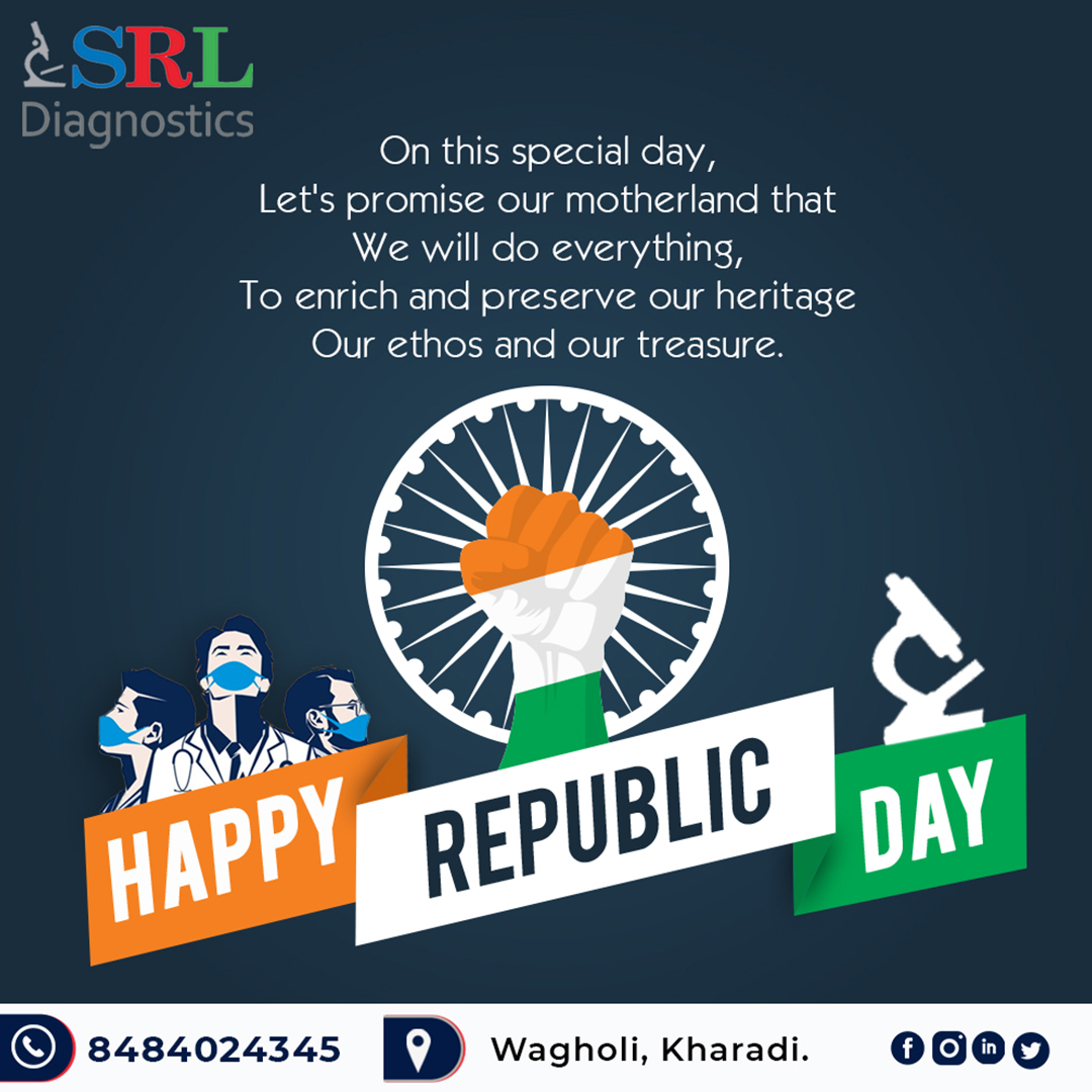 SRLdiagnosticsW's tweet photo. Let us remember the golden heritage of our country and feel proud to be a part of India.
HAPPY REPUBLIC DAY.

Website: https://t.co/9URbR2VkwK 
Follow: @SRLdiagnosticsW 

#RepublicDay #happyrepublicday2022 #srldiagnostic #pathology #laboratory #healthcare #health #wagholi #India https://t.co/xykaLPqQis