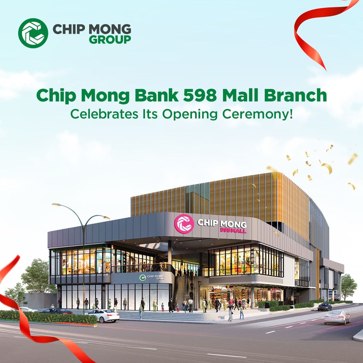 ChipMongGroup's tweet photo. Congratulations to Chip Mong Bank on the opening of new branch at Chip Mong 598 Mall!
#ChipMong #ChipMongBank #Congratulations https://t.co/SPaxxHoJDG