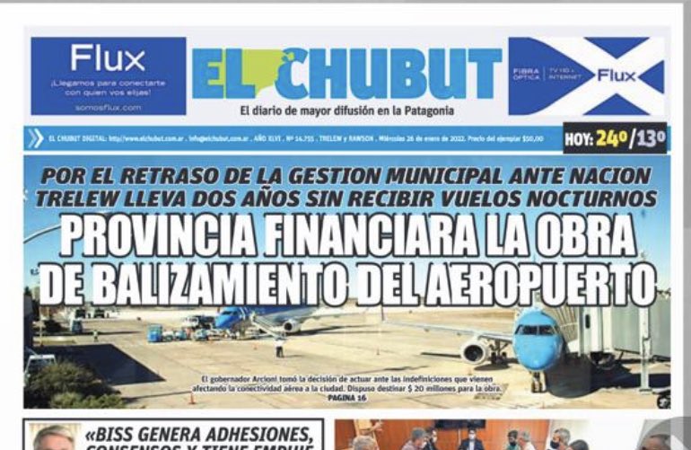 norguya's tweet photo. Gracias a @wadodecorrido , @alferdez  y @ColinirEma por su compromiso con Trelew. Los fondos para el balizamiento fueron girados a través de un ATN del Min del Interior en el mes de diciembre. El contrato será firmado por el Intendente @TWAMaderna el próximo jueves. #TenesTrelew https://t.co/GhUVV0Pt3U