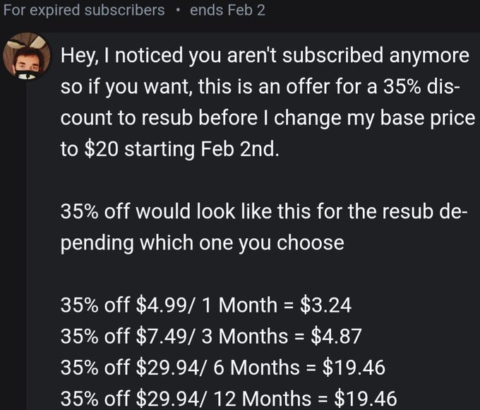 Discount lasts until 2/2/22 Be sure to subscribe before then while it's still active!

https://t.co/VkFdJDepgj